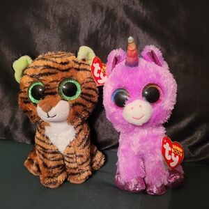 Ty Beanie Boos Tiger and Unicorn Plush Set